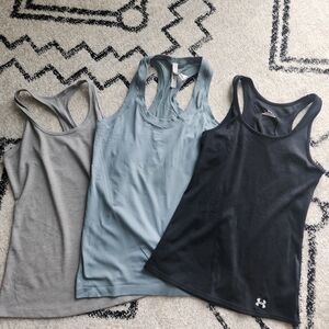 Under Armour Women's Tank Tops - Gray, Light Blue, Black